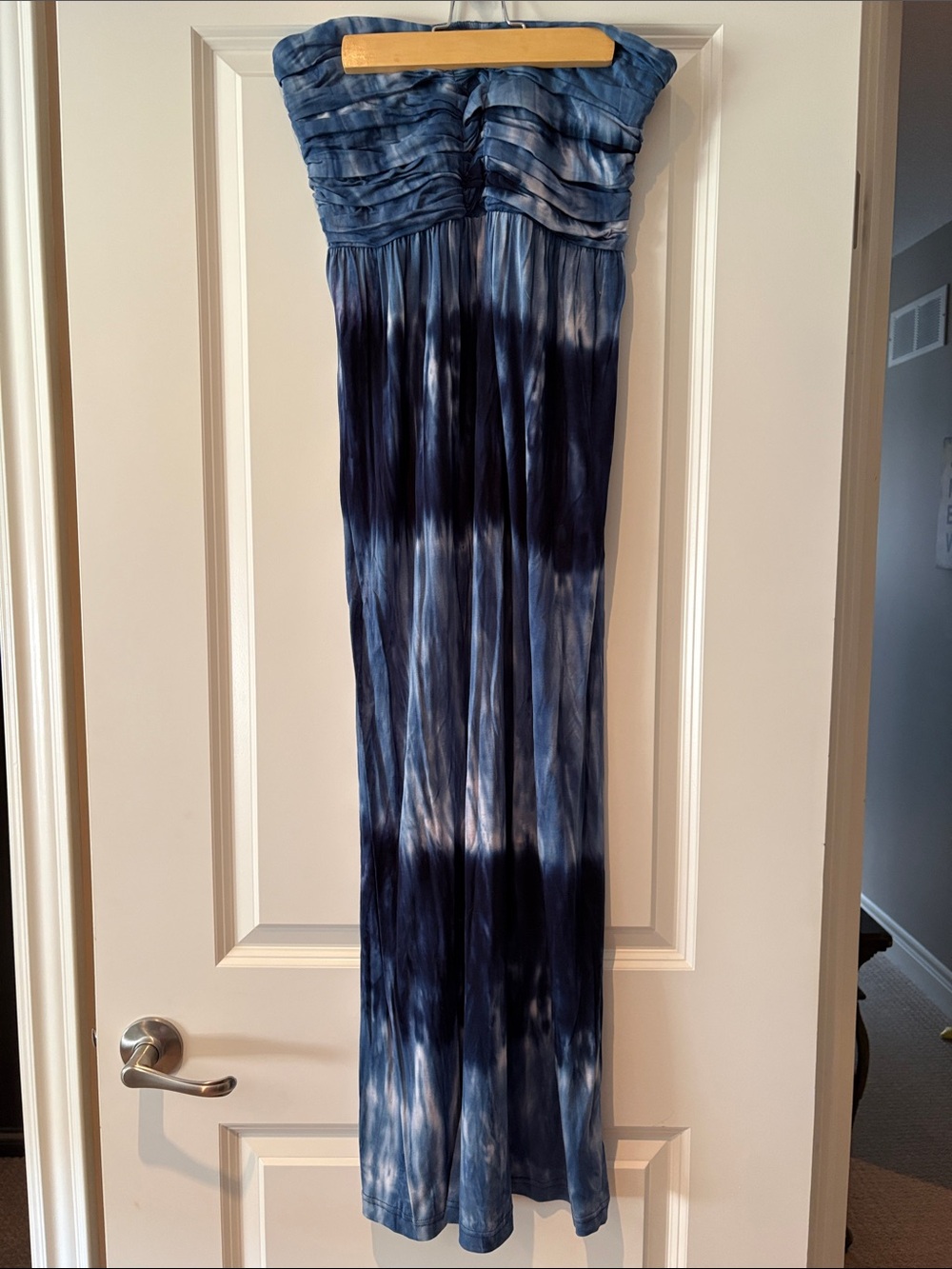 Kismet Strapless Ombre Blue Tie-Dye Maxi Dress